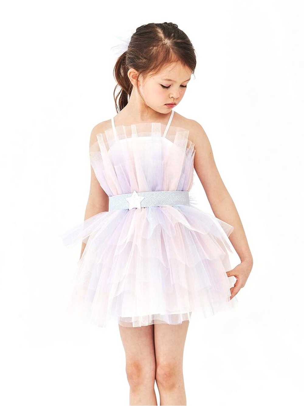 Little Star Pastel Tulle Love SH Tutu Dress with Star Belt